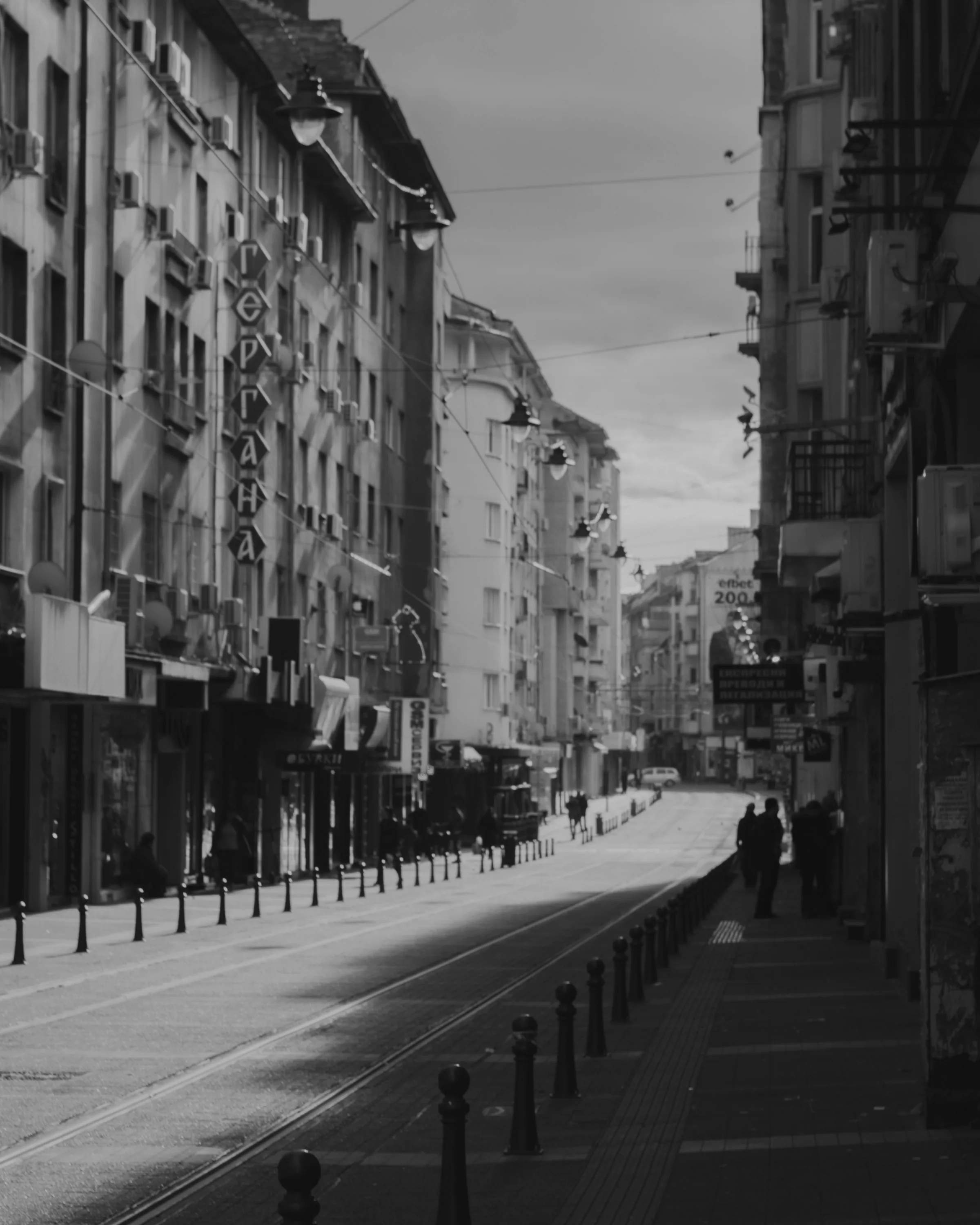 Sofia street, editorial b&w